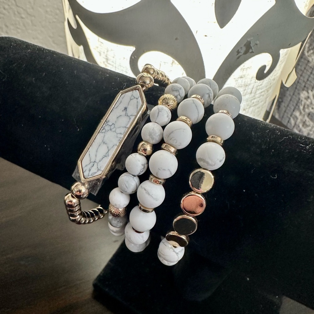 Park Lane Denver Bracelet Stack - White and Gold